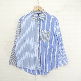 ◇ GAP ギャップ ストライプ 長袖 シャツ ブラウス サイズS ブルー系 ホワイト レディース E 【中古】