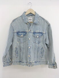 ◇ ZARA ザラ ダメージ加工 長袖 デニム ジャケット Gジャン サイズEUR S USA S MEX 26 ブルー レディース P 【中古】