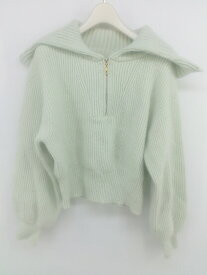 ◇ N. Natural Beauty Basic ハーフジップ 長袖 ニット セーター サイズM グリーン系 レディース E 【中古】