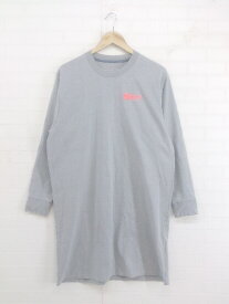 ◇ UNDER ARMOUR アンダーアーマー ロゴ 長袖 膝丈 Tシャツ ワンピース サイズXL/TG/EG グレー系 レディース E 【中古】