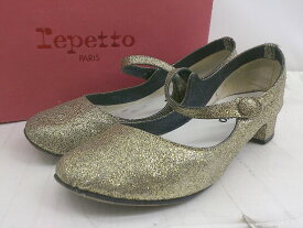 ◇ ◎ Repetto レペット ストラップ ラメ パンプス サイズ36 ゴールド レディース E 【中古】