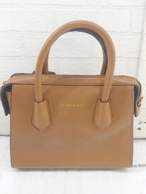 ◇ CHARLES & KEITH チャールズ＆キース 2WAY ショルダー ハンド バッグ キャメル レディース P 【中古】