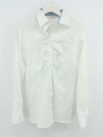◇ ◎ Heart Made Shirts ハートメイドシャツ チェック 長袖 シャツ ブラウス サイズ 11 ホワイト レディース P 【中古】