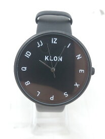 ◇ KLON×jam 動作未確認。クォーツ式 3針 アナログ 腕時計 ウォッチ ブラック レディース P 【中古】