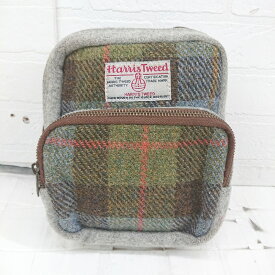 ◇ Harris Tweed ハリスツイード チェック ミニショルダーバッグ グレー グリーン マルチ レディース E 【中古】