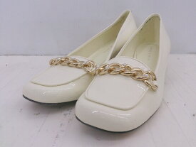 ◇ CHARLES & KEITH チャールズ＆キース スクエアトゥ ローヒール ビットローファー サイズ37 アイボリー レディース P 【中古】