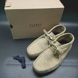 ◇ ◎ clarks ワラビー スウェード レースアップ モカシン 秋冬 シューズ サイズ23.5cm ベージュ レディース E 【中古】