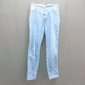 ◇ w closet フロントファスナー ハイライズ 美脚効果 ギャル系 ジーンズ サイズS ブルー レディース E 【中古】