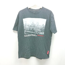 ◇ Manhattan Portage クルーネック ロゴプリント 大人カジュアル 半袖 Tシャツ サイズMedium ブラック メンズ E 【中古】