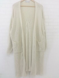 ◇ NANING9 ナンニング ロング ニット 長袖 カーディガン サイズF アイボリー系 レディース P 【中古】