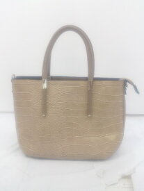 ◇ Jgene ジェイジーン 型押し ハンド バッグ ベージュ レディース P 【中古】