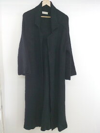 ◇ NANING9 ナンニング サイドスリットニット 長袖 ガウンカーディガン サイズF ブラック レディース P 【中古】