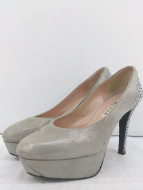 ◇ DIANA ダイアナ グリッター ヒール パンプス サイズ23 グレー シルバー系 レディース E 【中古】