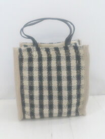 ◇ Lilas Campbell リラキャンベル チェック ハンド バッグ アイボリー ブラック レディース P 【中古】