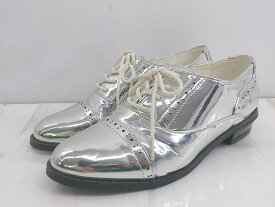 ◇ PAGEBOY ページボーイ ALICIA ストレートチップ レースアップ マニッシュシューズ サイズS シルバー レディース P 【中古】