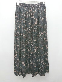 ◇ haco! ハコ ウエストゴム 総柄 ロング プリーツ スカート サイズM ブラック ブラウン レディース P 【中古】