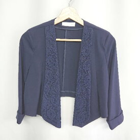 ◇ ⊇ CECIL McBEE セシルマクビー レース 長袖 ジャケット サイズM ネイビー レディース E 【中古】