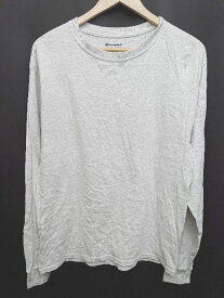 ◇ Champion チャンピオン シンプル 無地 長袖 Tシャツ カットソー サイズM ライトグレー レディース メンズ P 【中古】