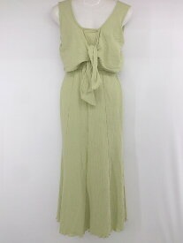 ◇ MERCURYDUO カジュアル オシャレ 無地 ノースリーブ 膝下丈 ワンピース サイズF ライトグリーン系 レディース P 【中古】