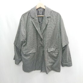 ◇ atmos アトモス ストライプ柄 長袖 ジャケット サイズF グレー ホワイト メンズ E 【中古】