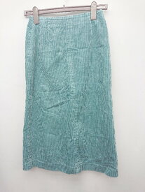 ◇ Spick & Span シンプル 無地 コーデュロイ 膝下丈 ナロー スカート サイズ34 ブルー グリーン系 レディース P 【中古】