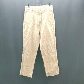 ◇ DEEP BLUE ディープブルー 無地 ストレート シンプル シンチバック パンツ サイズSS ベージュ メンズ E 【中古】