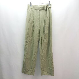 ◇ LOWRYS FARM ウエストゴム 無地 ハイウエスト スラックスパンツ サイズM グリーン レディース E 【中古】