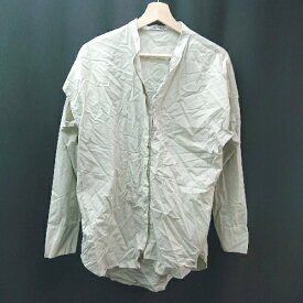 ◇ Solace ソレイス フロントボタン 薄手 無地 大人っぽい 長袖 シャツ サイズF ライトグリーン レディース E 【中古】