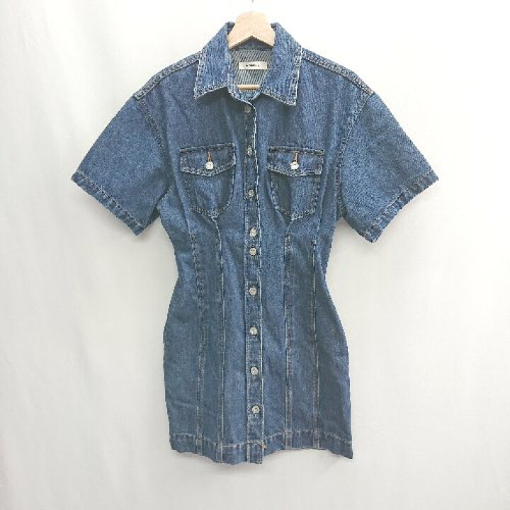 楽天市場】◇ MOUSSY マウジー 半袖 膝丈 デニムワンピース サイズ1 