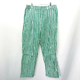 ◇ Dgy ディージーワイ ストライプ テーパードパンツ サイズL グリーン系 レディース E 【中古】