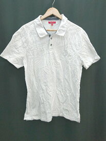 ◇ GUESS ゲス シンプル 無地 カジュアル 半袖 ポロシャツ サイズL ホワイト系 メンズ P 【中古】