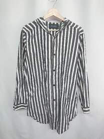 ◇ ⊇ MILKBOY ストライプ柄 フード付き バックレースアップ 長袖 シャツ サイズ表記なし ブラック ホワイト メンズ E 【中古】