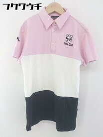 ◇ KAPPA GOLF カッパ ゴルフ 半袖 ポロシャツ サイズM ピンク ホワイト ブラック レディース 【中古】