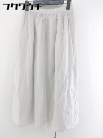 ◇ HUMAN WOMAN ヒューマンウーマン シルク混 ロング ギャザー スカート サイズ2 グレー レディース 【中古】