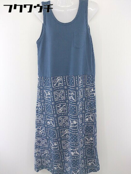 楽天市場 Titicaca チチカカ 総柄 ノースリーブ ロング トレーナー ワンピース サイズf ブルー系 レディース 中古 フクワウチ