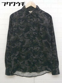 ◇　◎ green label relaxing UNITED ARROWS コーデュロイ ボタンダウン BD 長袖 シャツ サイズL グレー ブラック メンズ 【中古】