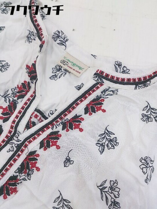 楽天市場 Navasana ナバアサナ 花柄 長袖 ミニ ワンピース サイズf ホワイト ブラック レッド系 レディース 中古 フクワウチ