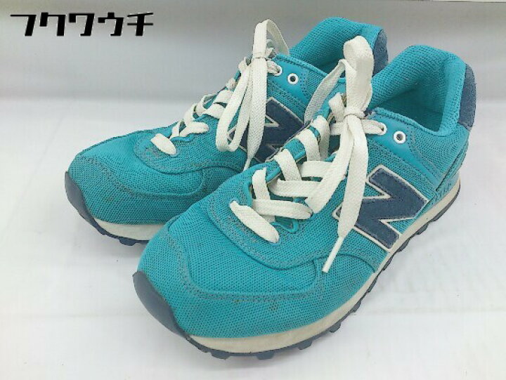 楽天市場 New Balance Wl574poa スニーカー シューズ 24ｃｍ ターコイズブルー ネイビー レディース 中古 フクワウチ