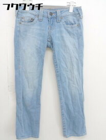 ◇ TRUE RELIGION トゥルーレリジョン USA製 ウォッシュ加工 ジーンズ デニム パンツ サイズ25 ライトブルー系 レディース 【中古】