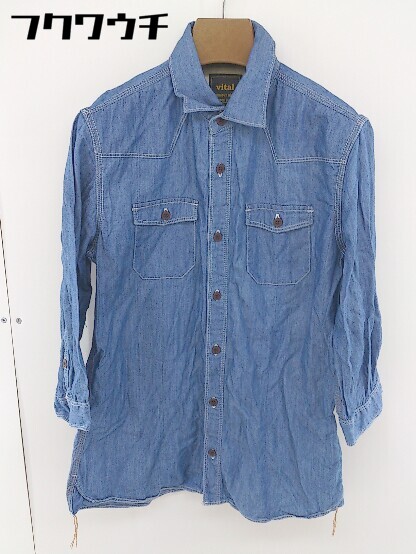 VITAL バイタル 長袖 シャツ 値段が激安 サイズ 贅沢 メンズ 中古 ブルー 46