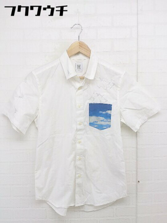 楽天市場 Design Tshirts Store Graniph デザインティーシャツストアグラニフ 刺繍 半袖 シャツ サイズs オフホワイト メンズ 中古 フクワウチ