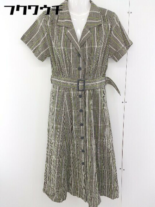 楽天市場 Moussy マウジー ベルト付 チェック 半袖 ロング ワンピース サイズ1 ベージュ ブラック レディース 中古 フクワウチ