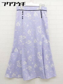 ◇ snidel スナイデル 花刺繍 ロング マーメイド スカート サイズ 1 パープル ブラック レディース 【中古】