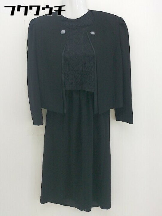 ◇ LOVE LIAISON レース ワンピース ジャケット ブラックフォーマル アンサンブル サイズ7 ブラック レディース 【中古】 フクワウチ ◇ LOVE LIAISON レース ワンピース ジャケット ブラックフォーマル アンサンブル サイズ7 ブラック レディース