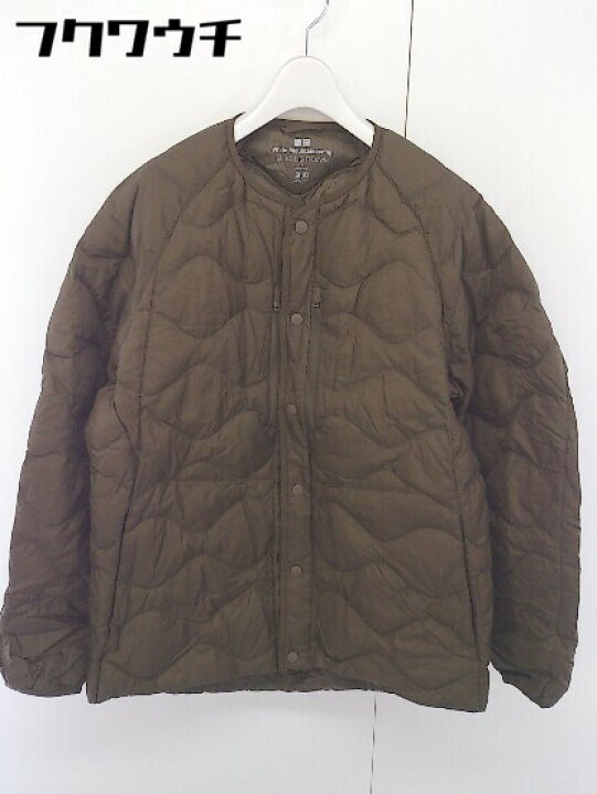 楽天市場 Uniqlo ユニクロ 21aw キルティング ノーカラー ダウン ジャケット サイズl ブラウン メンズ 中古 フクワウチ
