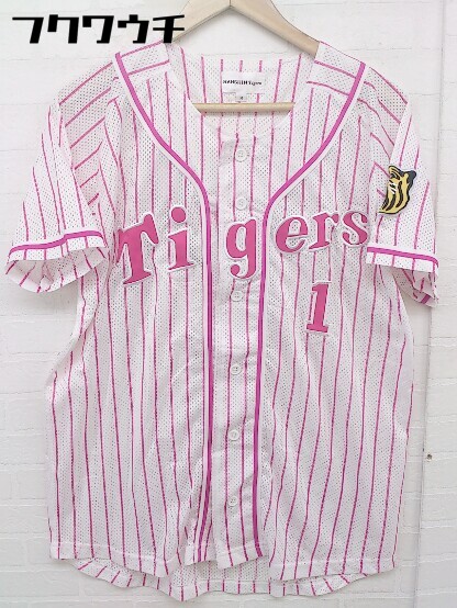 阪神タイガース 2021年春の 鳥谷敬 レプリカ 半袖 ベースボール ピンク シャツ サイズM メンズ お気にいる ホワイト