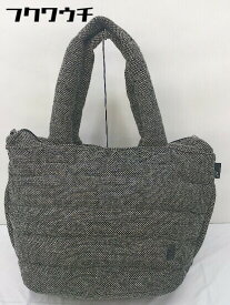 ◇ ROOTOTE ルートート チェック 中綿 トート ハンド バッグ ブラック ホワイト レディース 【中古】