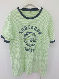 ◇ Design Tshirts Store graniph ボーダー ロゴ 半袖 Tシャツ カットソー サイズM ホワイト グリーン メンズ 【中古】