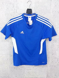 ◇ adidas アディダス キッズ 子供服 半袖 Tシャツ カットソー サイズ150 ブルー ホワイト メンズ 【中古】