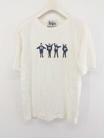 ◇ THE BEATLES SHIPS 刺繍 五分袖 Tシャツ カットソー サイズS ホワイト系 レディース メンズ P 【中古】